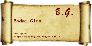 Bodai Gida névjegykártya